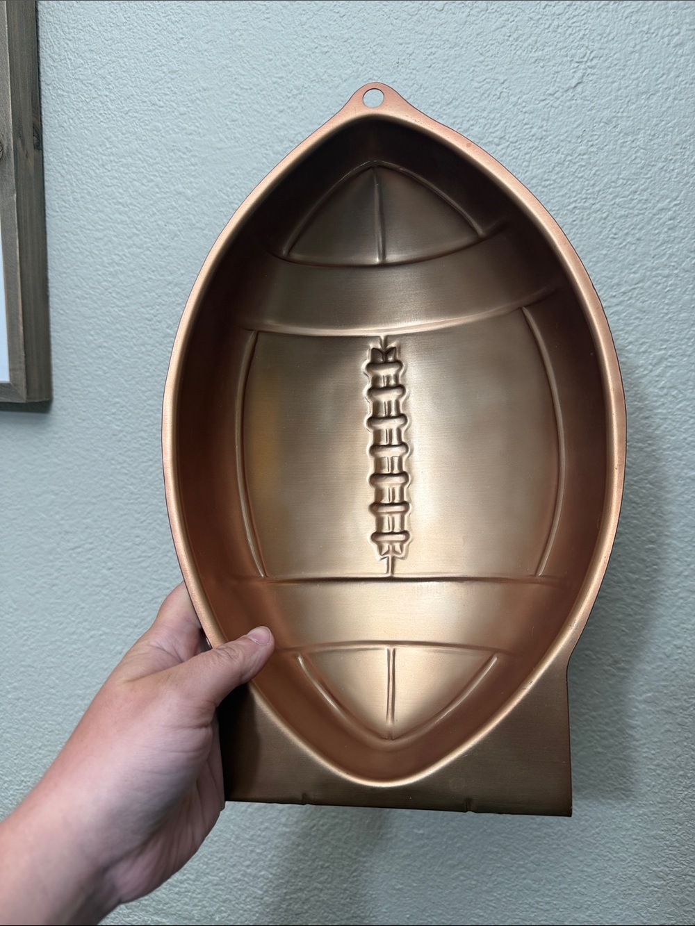 Vintage Wilton Football Shaped Cake Mold in Metallic Copper Finish